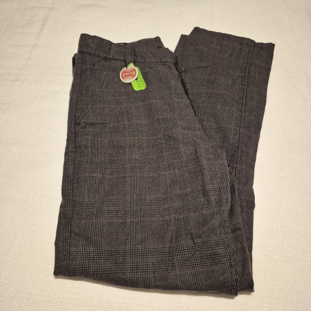 Brixton men's size 30W x 32L black houndstooth choice chino reg fit NWT